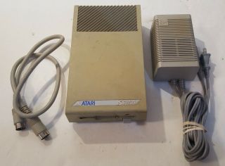 Dead Vintage Atari Sf354 Floppy Drive With Power Adapter And Connector Cable