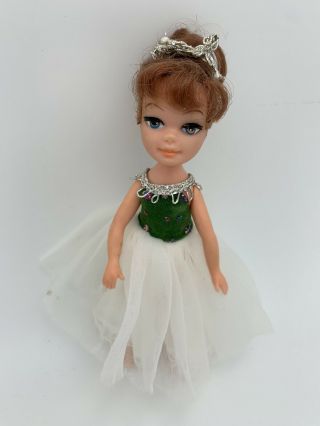 5” Date Time Tiny Teen Doll Red Hair Prom Dress Formal Uneeda Vintage Dawn