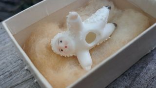 Vintage Snowbaby Snowbabies Snow Baby Cake Topper Figurine Bisque 1.  5 "