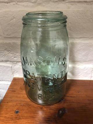Vintage Green Quart Fruit Jar Mason 