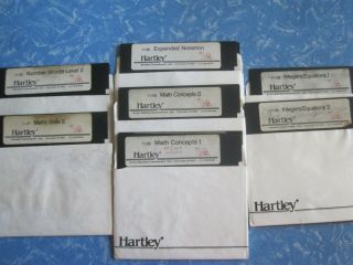 Hartley Courseware Math Apple Ii Vintage 5.  25 Disks 12 Disks