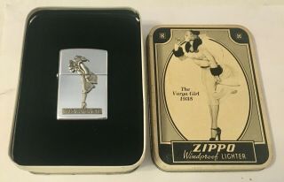 Vintage 1993 Zippo " The Varga Girl 1935 " Cigarette Lighter With Tin,  Nos