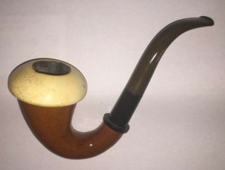 Antique Sherlock Holmes Calabash Gourd Meerschaum Bowl Estate Smoking Pipe 6 " L.