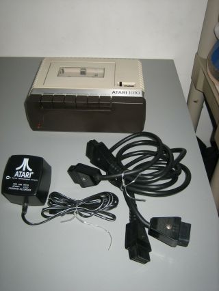 Vintage Atari 1010 Computer Cassette Drive Recorder Box Power Cord,  2 Sio Cords