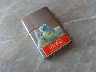 Rare 1992 Limited Edition 70/1000 Zippo Lighter Polar Bear Drink Coca Cola Coke