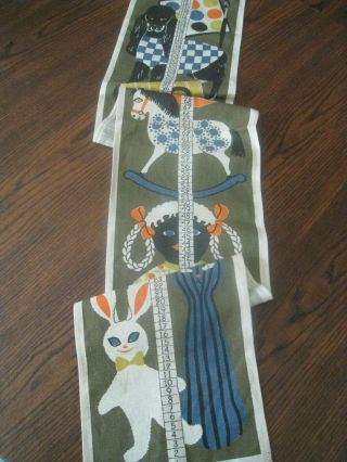 Vintage Linen Growth Height Chart For Children Measured In Cm Dog Toys Doll