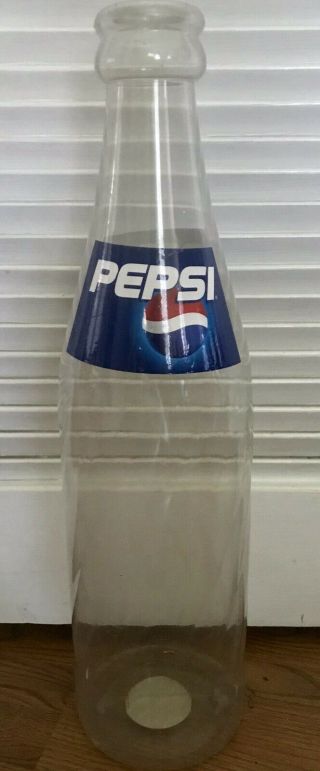 Vintage Giant 24 " Tall & 6 - 1/2 " Diameter Plastic Pepsi Swirl Bottle Bank