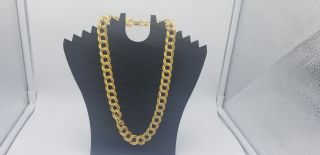 Vintage Napier Gold Tone Heavy Double Link Textured Chain Necklace Pat 4,  774,  743