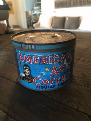 Vintage Advertising American Ace Coffee Tin Nashville,  Tennessee