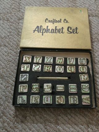Vintage Craftool Co Leather Craft Work Stamps 3/4” Alphabet Set Pre - Owned