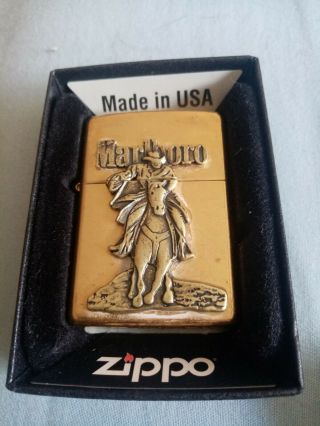 Marlboro Zippo Solid Brass Dated 2003 Fully