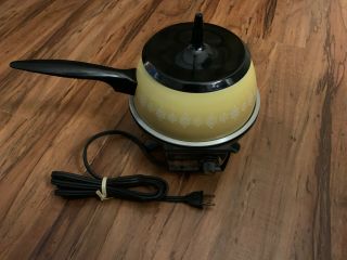 True Vintage 1971 Oster Electric Fondue Pot Burnt Yellow Pot Retro