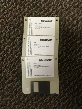 3 Microsoft Ms - Dos Series Disks Format 3.  5 " Floppy V 6.  22 1.  44 Mb
