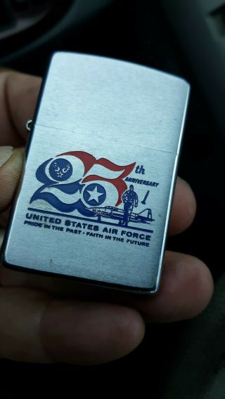 1972 Zippo Lighter 25th Anniversary United States Air Force Great
