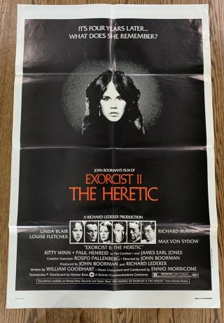 The Exorcist Ii - Rare Cult Horror Vintage Movie Poster