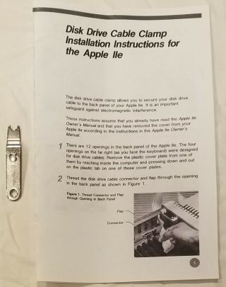 Vintage Apple Ii Plus Iie Iigs Expansion Card Wrench W/ Clamp Instructions