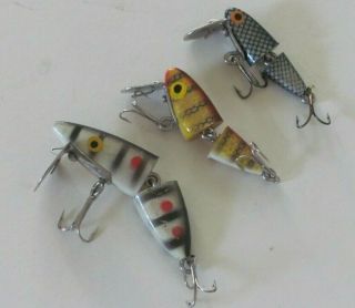 3 Vintage Fishing Lures Inch Minnow Fall 