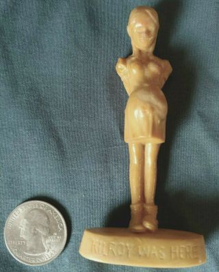 Vintage Wwii Kilroy Was Here Pregnant Girl Plastic Resin Sex Figure Statue 3.  5 "