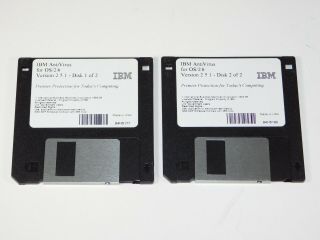 Vintage Ibm Antivirus Os/2 Version 2.  5.  1 Computer Pc 3.  5 " Floppy Disk Software