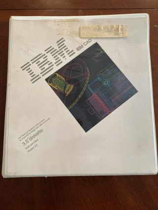 Ibm Cad Engineering Design Version 3.  0 Vintage Diskette And Book