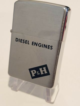 1958 Vintage Zippo Lighter P&h Diesel Engines Truck Crane Mining Shovels Logo