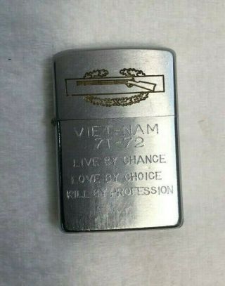 Vietnam War Rare Zippo Lighter " 1971 - 72 ",