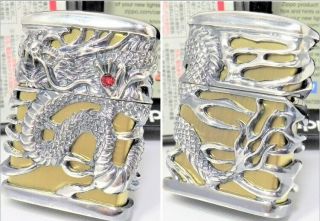 Zippo Dragon Tenryu Sky Full Metal Jacket Gold Silver 2016 Mib Rare 63011193