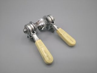 Vintage Suntour Downtube Shifters Beige And Silver 28.  6mm
