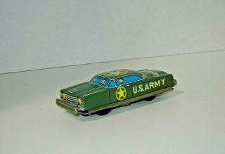 Vintage Tn U.  S.  Army Tin Litho Friction Car 3 - 1/2 " L Made In Japan