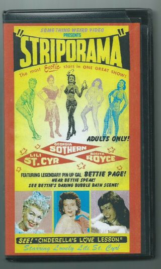 Striporama Something Weird Video - Vhs - Bettie Page Lili St Cyr Vintage Classic