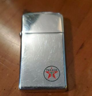 Vintage Rare Texaco Gas 1964 Slim Zippo Lighter Excellant