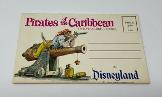 1960s Vintage Disneyland Pirates Of The Caribbean 12 Postcard Folder