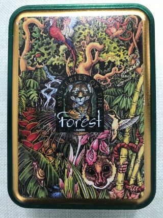 Mysteries Of The Forest Zippo - Jaguar And Cub At Turtle Falls - With Tin Box