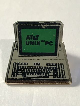 Rare Vintage At&t Unix Pc Computer Lapel Pin