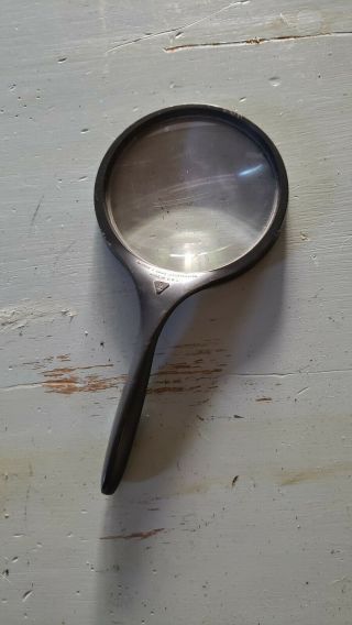 Vintage Bausch & Lomb 3 Inch Round Magnifier Reading Glass In Black