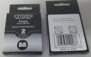 Citizen Pn60 Pocket Printer Black Cartridges/ribbons (total Of 8 Cartridges)