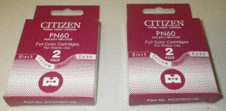 Citizen Pn60 Pocket Printer Color Cartridges/ribbons (total Of 8 Cartridges)