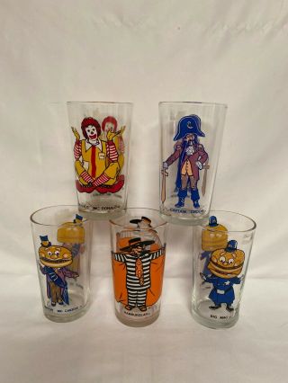 Vintage Mcdonalds Ronald Mcdonald Characters Drinking Glasses 1970 