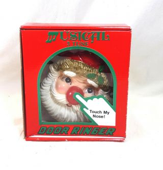Vintage Santa Claus Musical Door Ringer Battery Operated W/ Box &