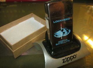 Vintage Rare Lockheed Agena Satellite Rocket Missile Slim Zippo Lighter