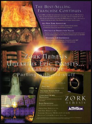 Zork Nemesis_original 1996 Trade Print Ad / Game Promo_pc_activision
