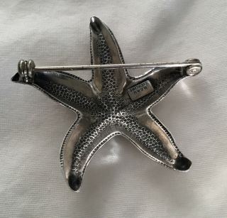 Vintage Beau Sterling Silver Pin Brooch Star Fish 3
