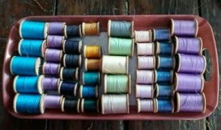 45 Vintage Wooden Thread Spools For Crafts Sewing Decor Scrapbooking