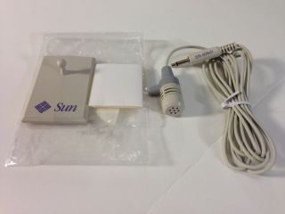 Sun Microsystems Electret Microphone With Stand And Mono 3.  5mm Plug 370 - 1678 - 01