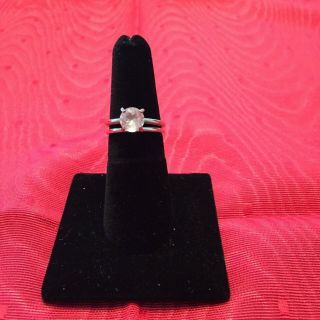 Vintage Solitaire Engagement And Wedding Band Set - Size 6 Cz Unmarked Circa 70s