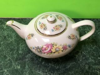 Vintage Lord Nelson Pottery England Floral Teapot Gold Trim 3753 3