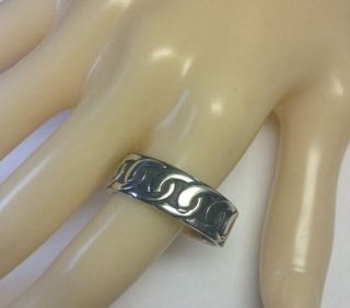 Mens Vintage Solid Sterling Silver Chain Link Band Ring Size 13.  75 R244