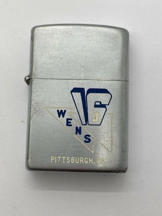Vintage 1953 Zippo Rare Lighter Tv Station Wens 16 Pittsburgh,  Pa