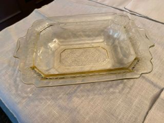 Vintage " Patrician/spoke " Amber Depression Glass 10 " Oval Vegetable Bowl