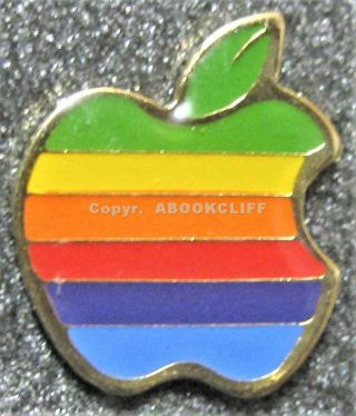 Rainbow Apple Mac Macintosh Computers Lapel Pin 1980 